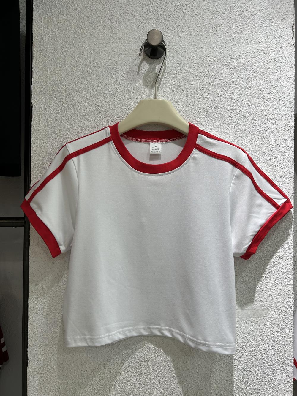 Modal Double Stripe Contrast Tee