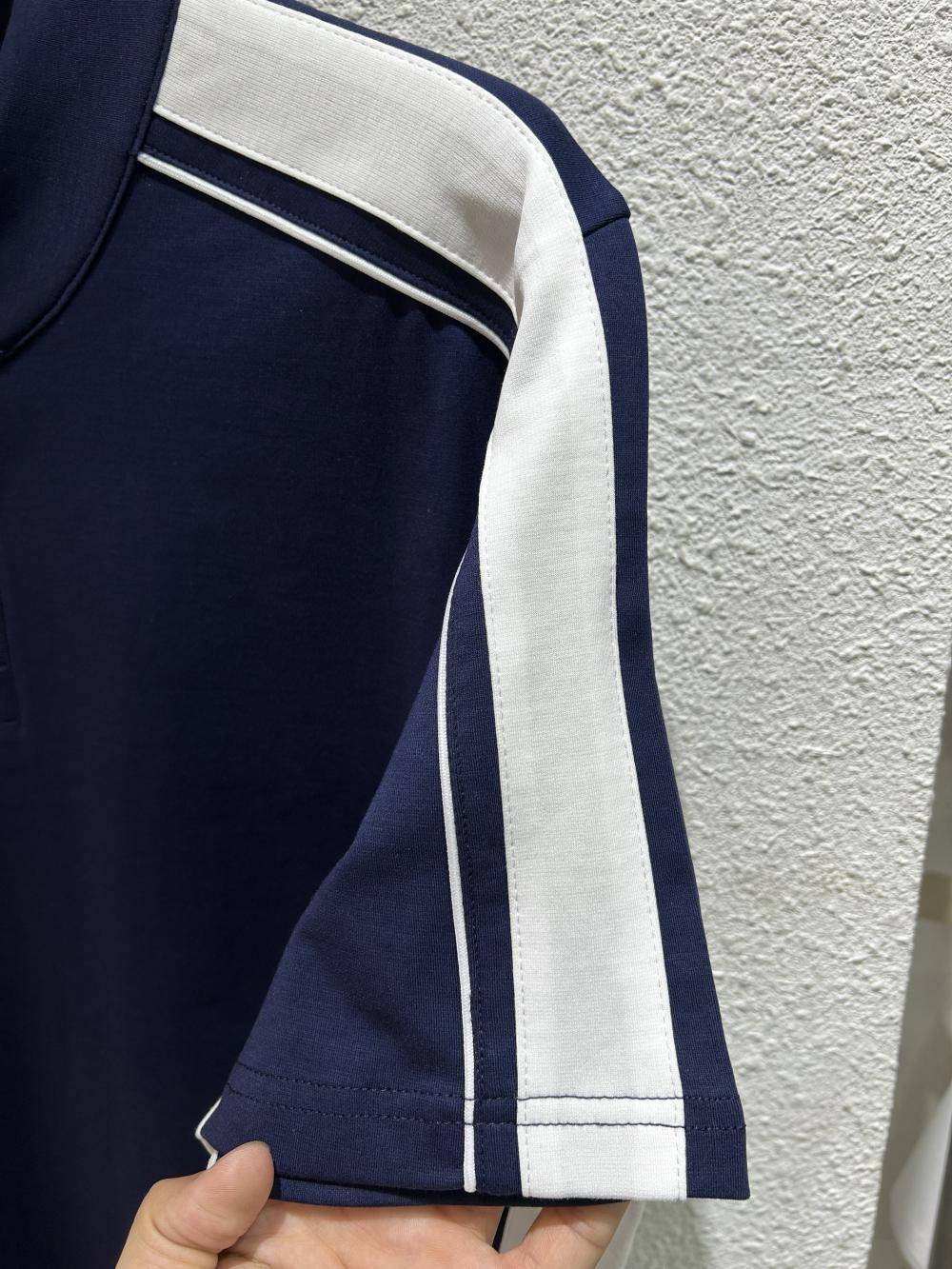 50s Colorblock Half-Zip Stand Collar Tee view 4