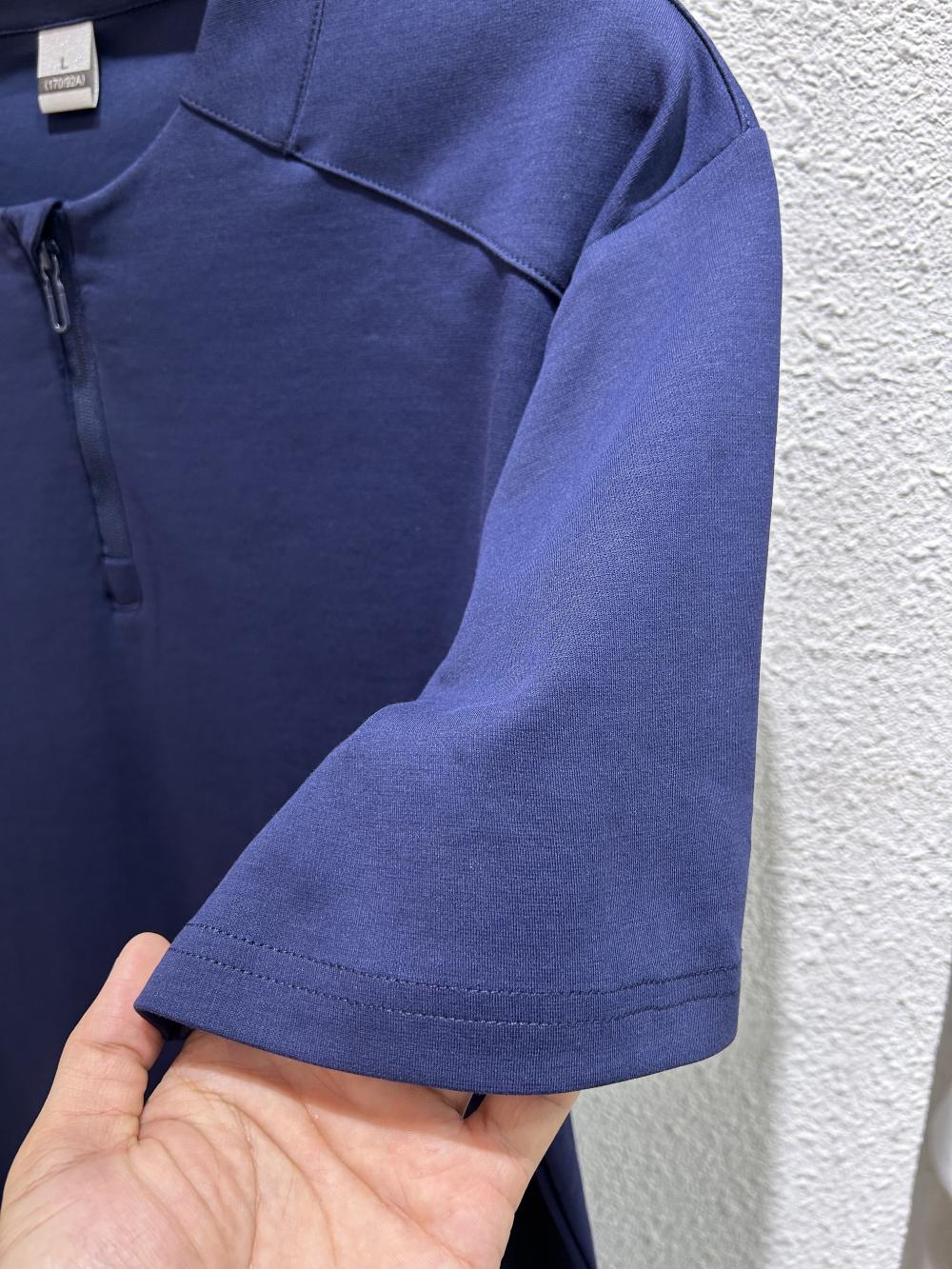 50s Solid Half-Zip Stand Collar Tee view 9