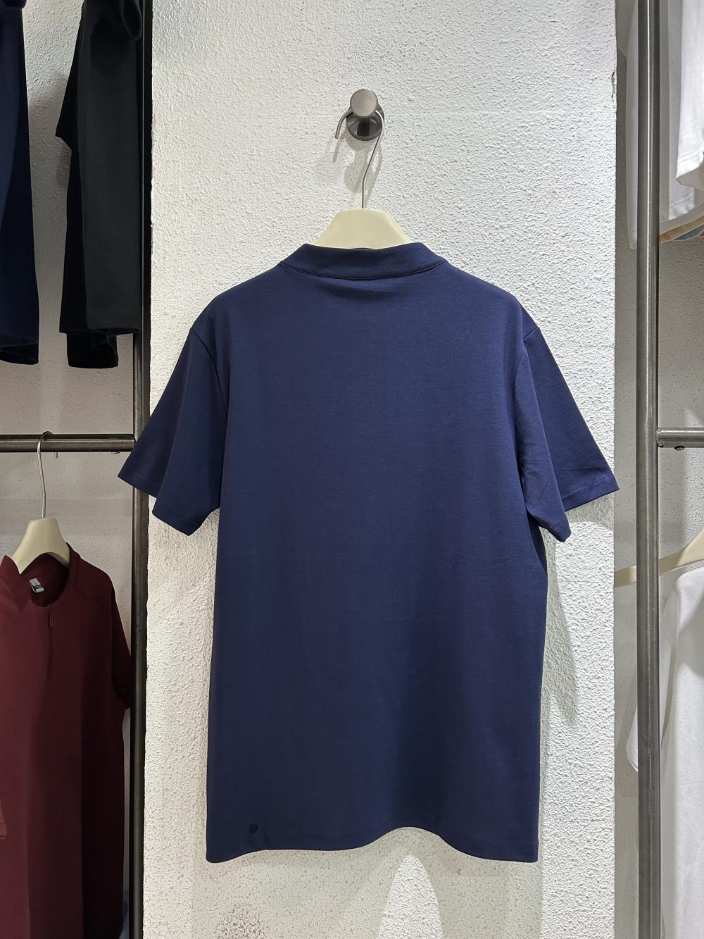 50s Solid Half-Zip Stand Collar Tee view 6