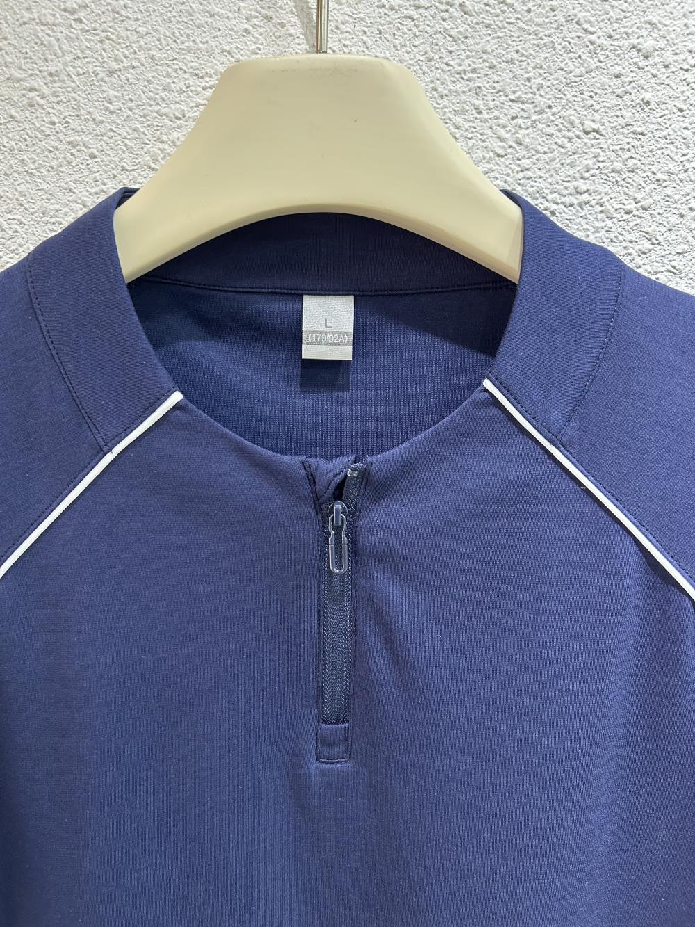 50s Colorblock Front Shoulder Stand Collar Tee view 3