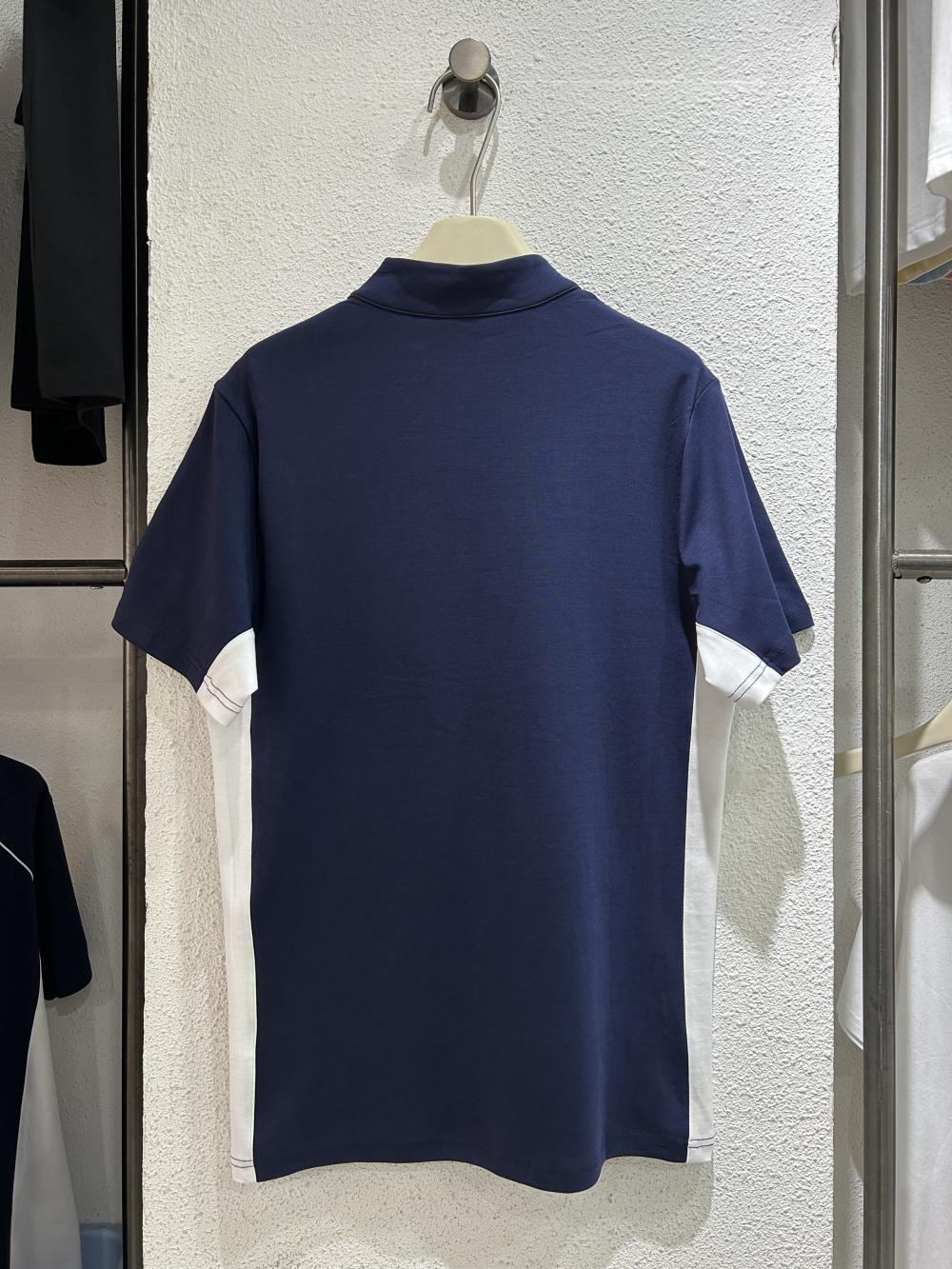 50s Colorblock Half-Zip Stand Collar Tee view 2