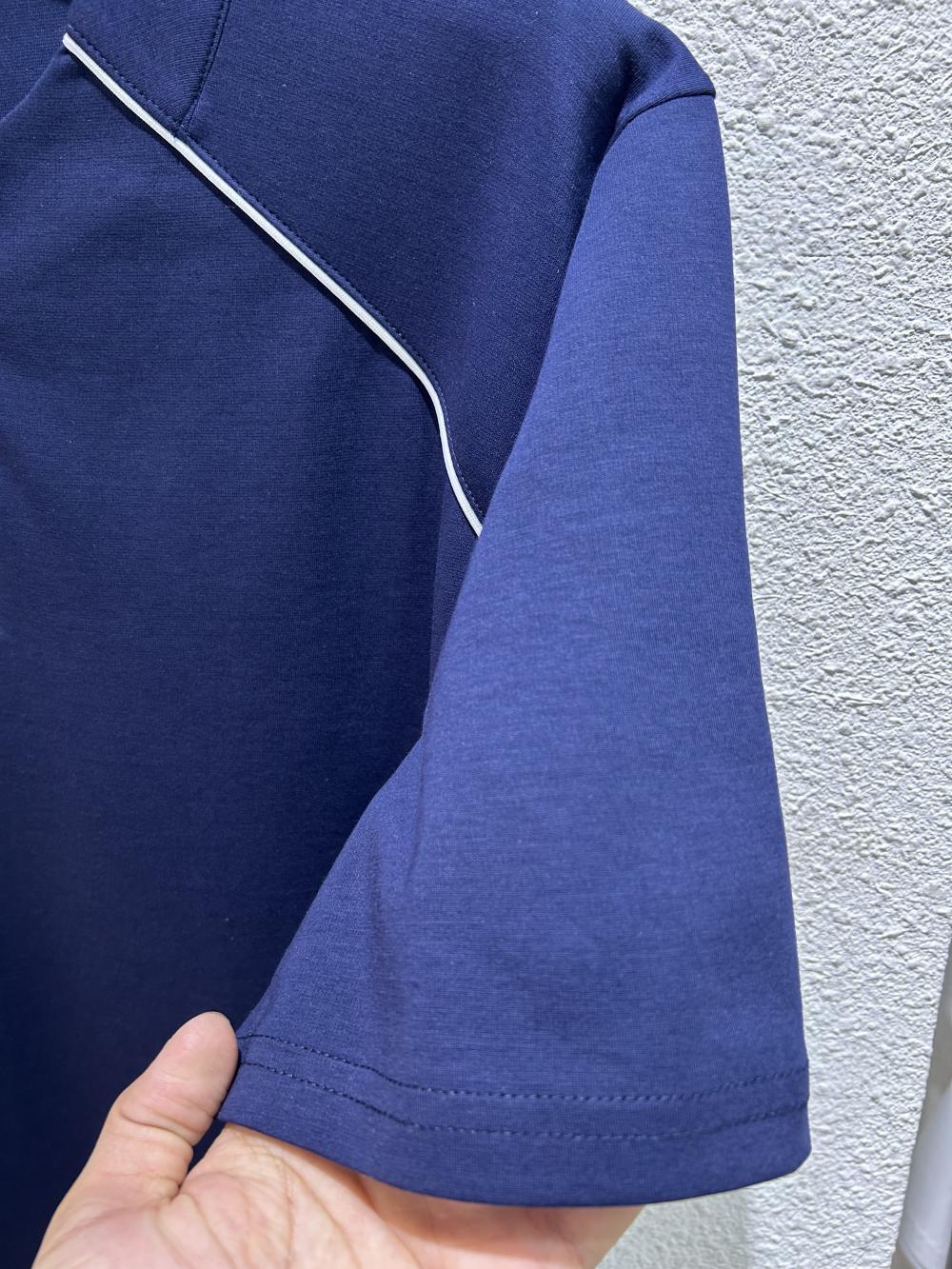 50s Colorblock Front Shoulder Stand Collar Tee view 4