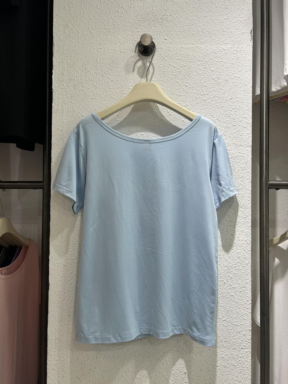 Off-Shoulder Wide Neck Tee Modal view 2
