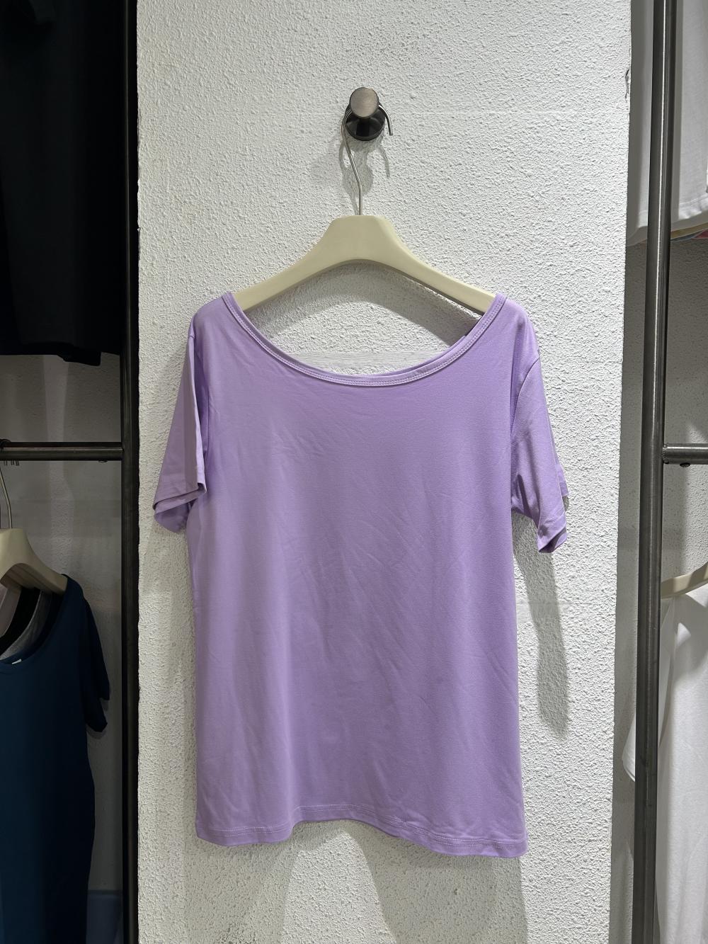 Off-Shoulder Wide Neck Tee Modal view 12