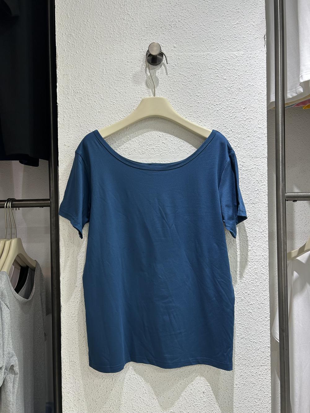Off-Shoulder Wide Neck Tee Modal view 7
