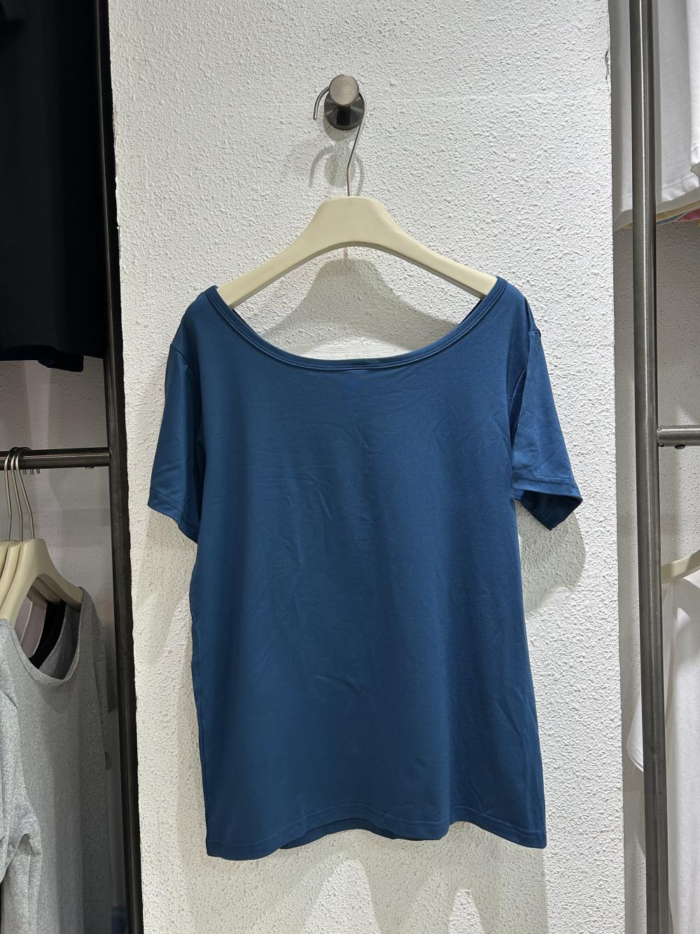 Off-Shoulder Wide Neck Tee Modal view 8