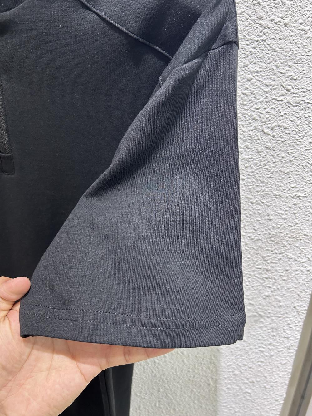 50s Solid Half-Zip Stand Collar Tee view 21