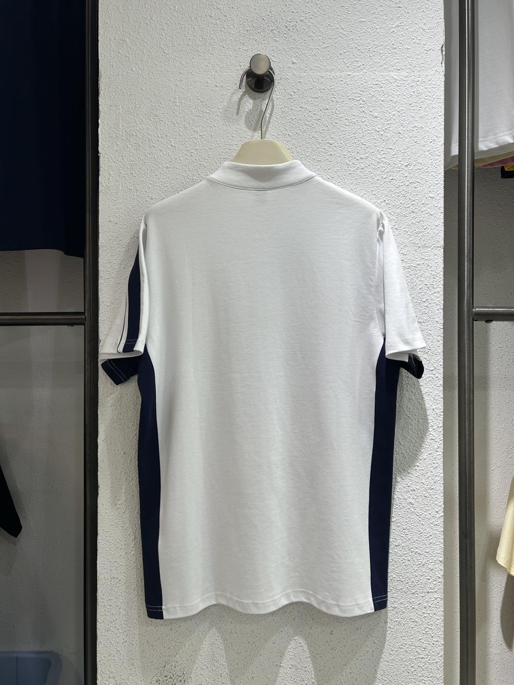 50s Colorblock Half-Zip Stand Collar Tee view 7