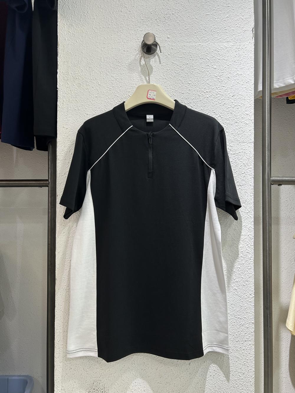 50s Colorblock Front Shoulder Stand Collar Tee view 6