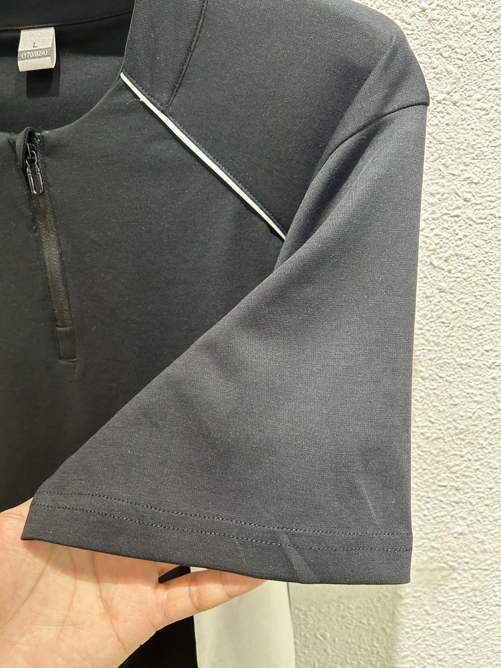 50s Colorblock Front Shoulder Stand Collar Tee view 9