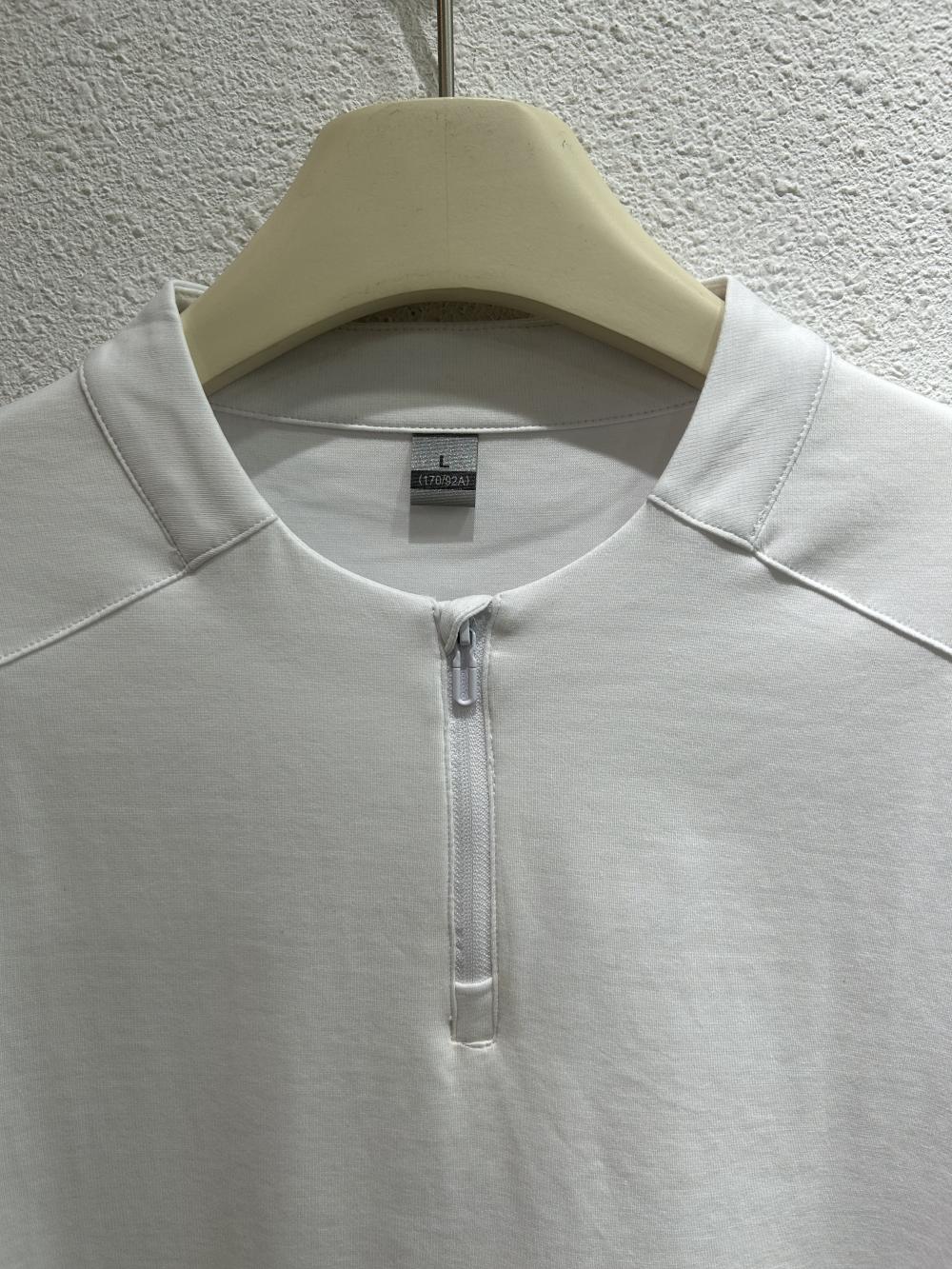 50s Solid Half-Zip Stand Collar Tee view 13