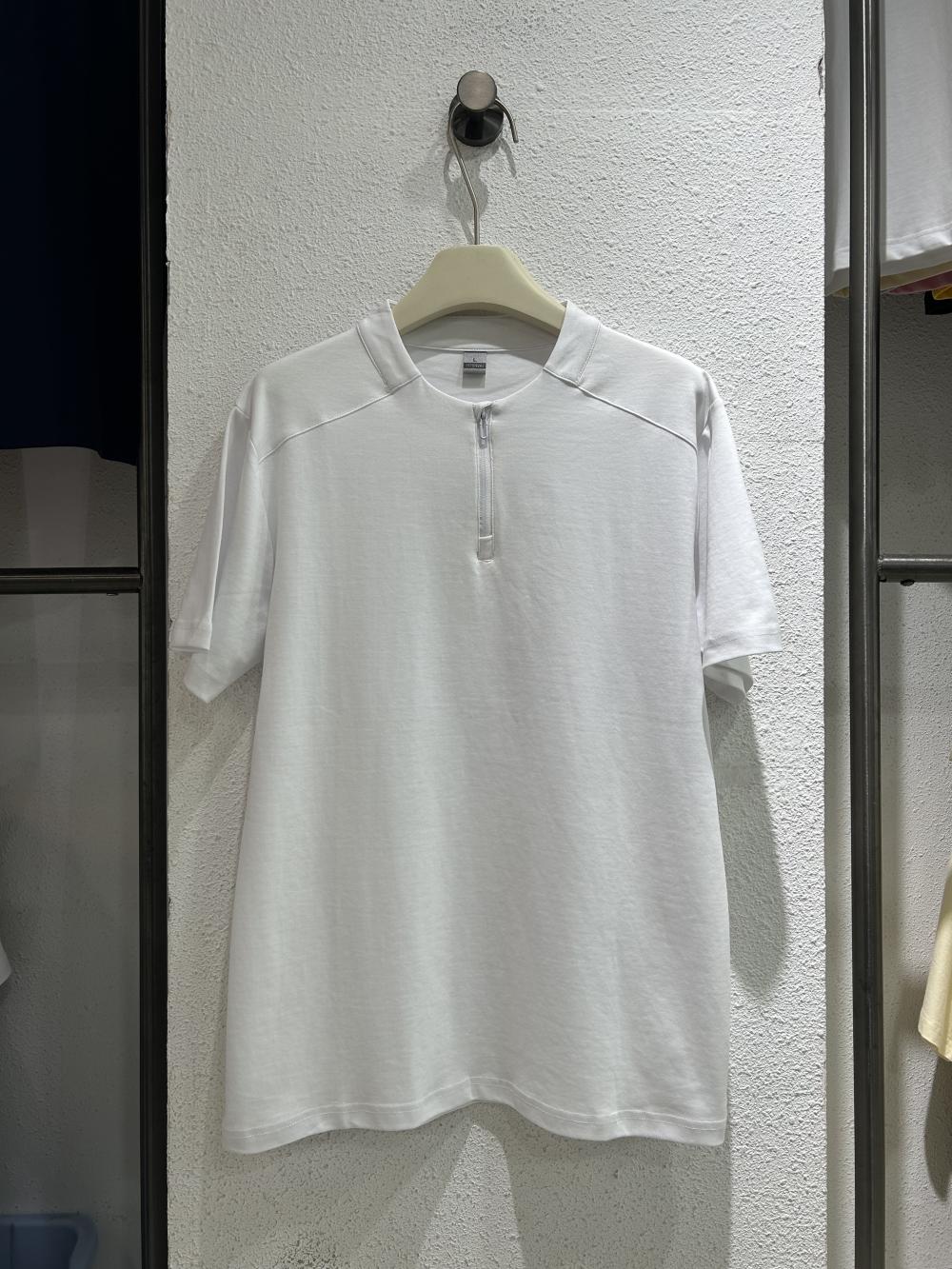 50s Solid Half-Zip Stand Collar Tee view 11
