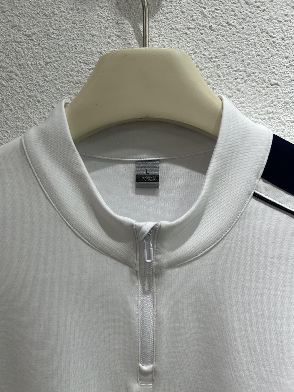 50s Colorblock Half-Zip Stand Collar Tee view 8