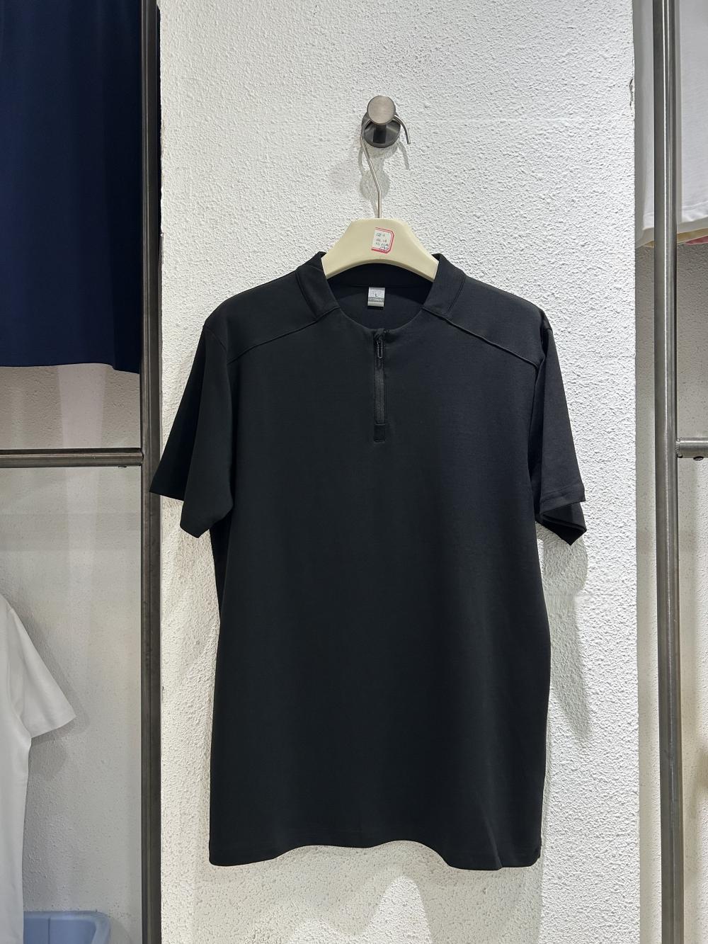 50s Solid Half-Zip Stand Collar Tee view 18
