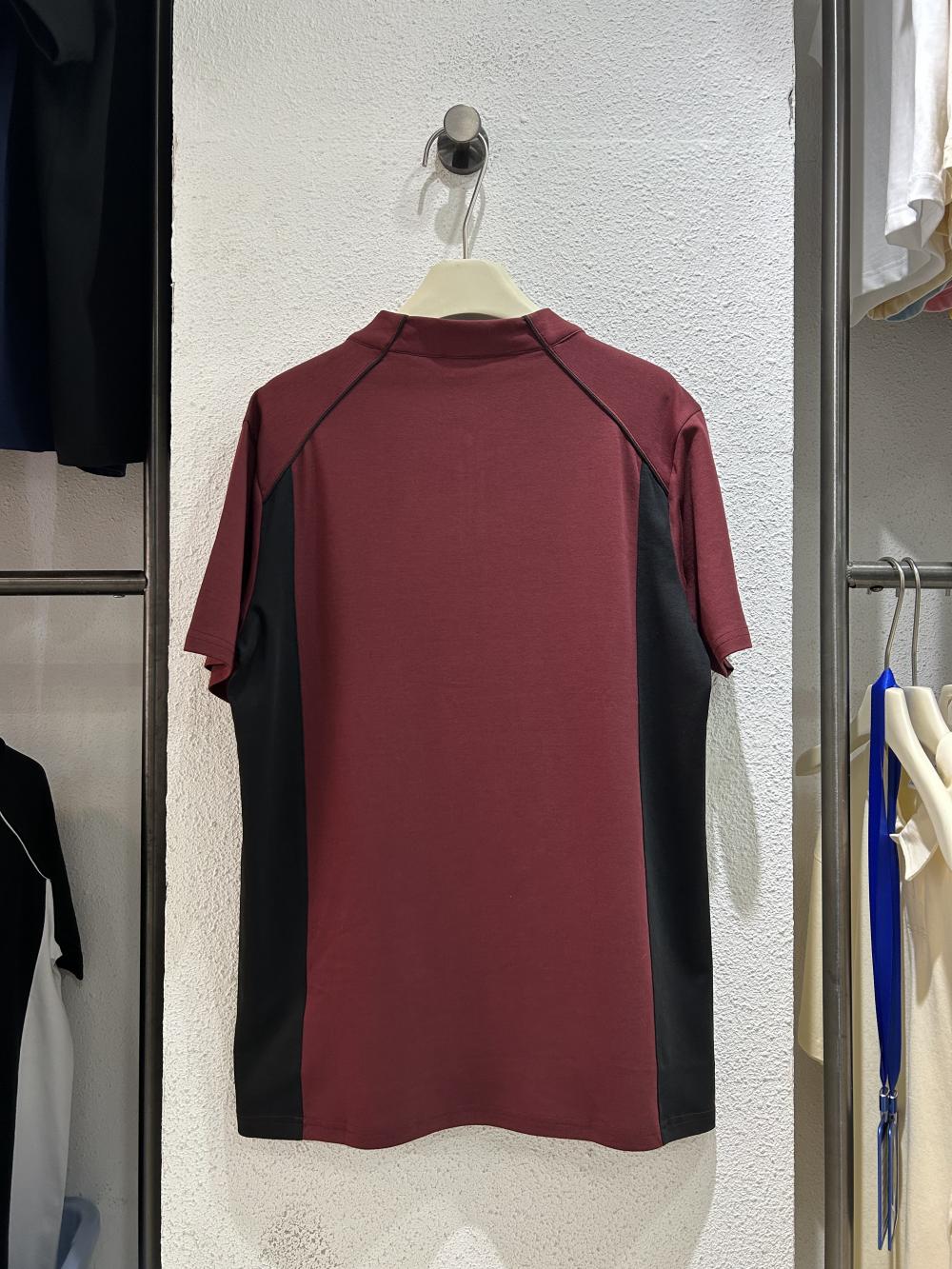 50s Colorblock Front Shoulder Stand Collar Tee view 12