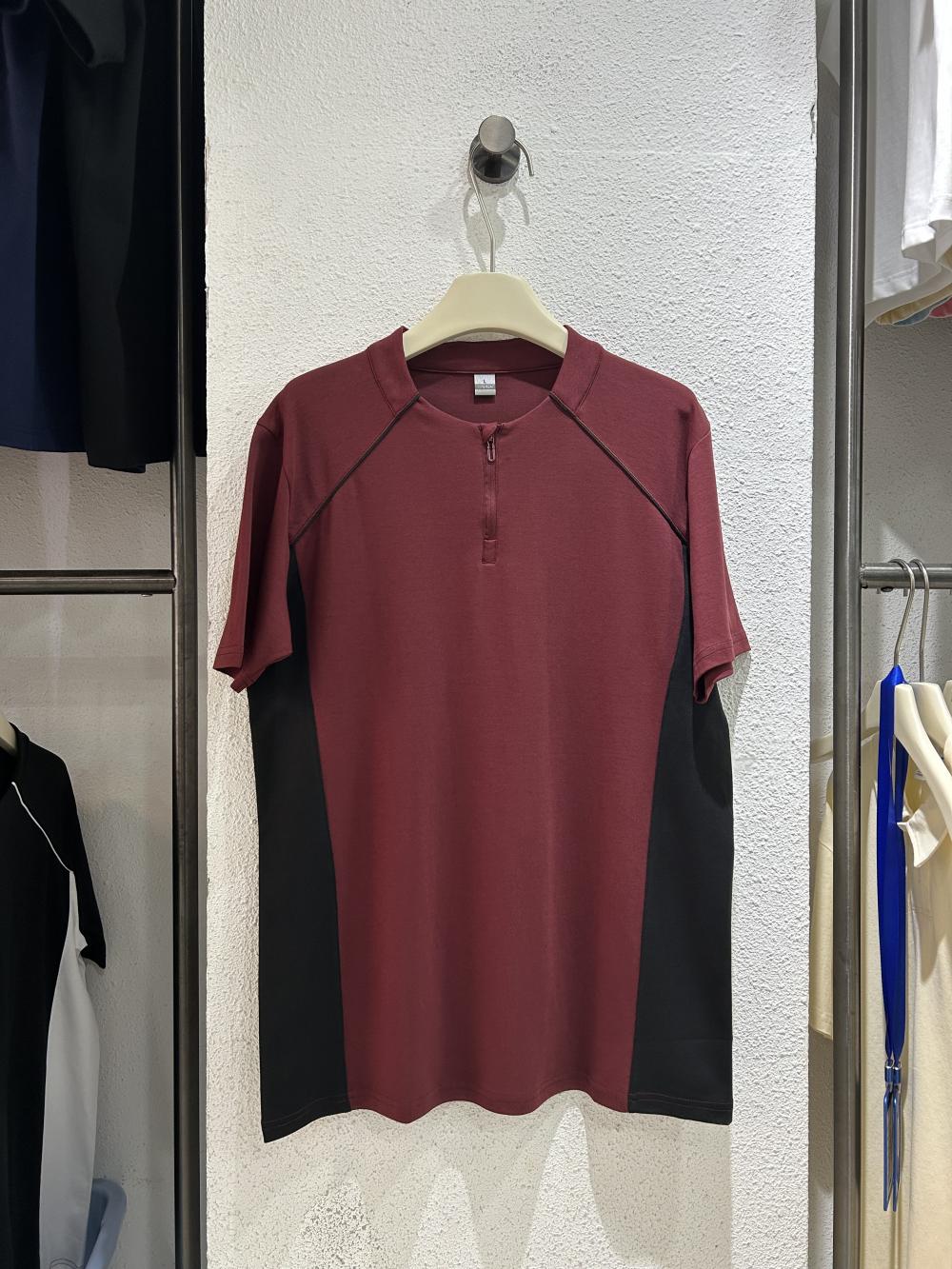 50s Colorblock Front Shoulder Stand Collar Tee view 11