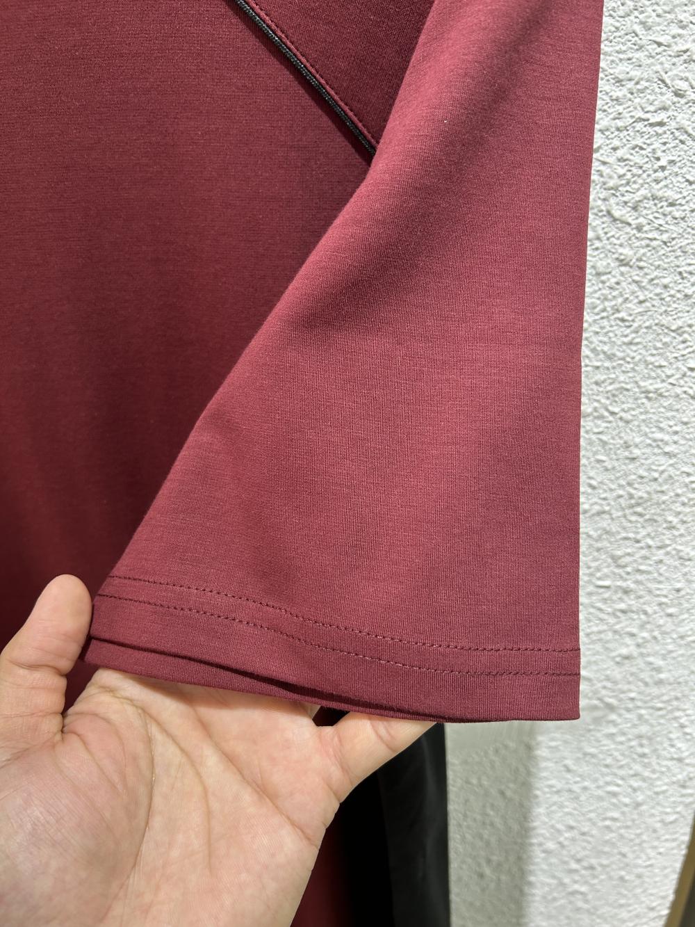50s Colorblock Front Shoulder Stand Collar Tee view 14