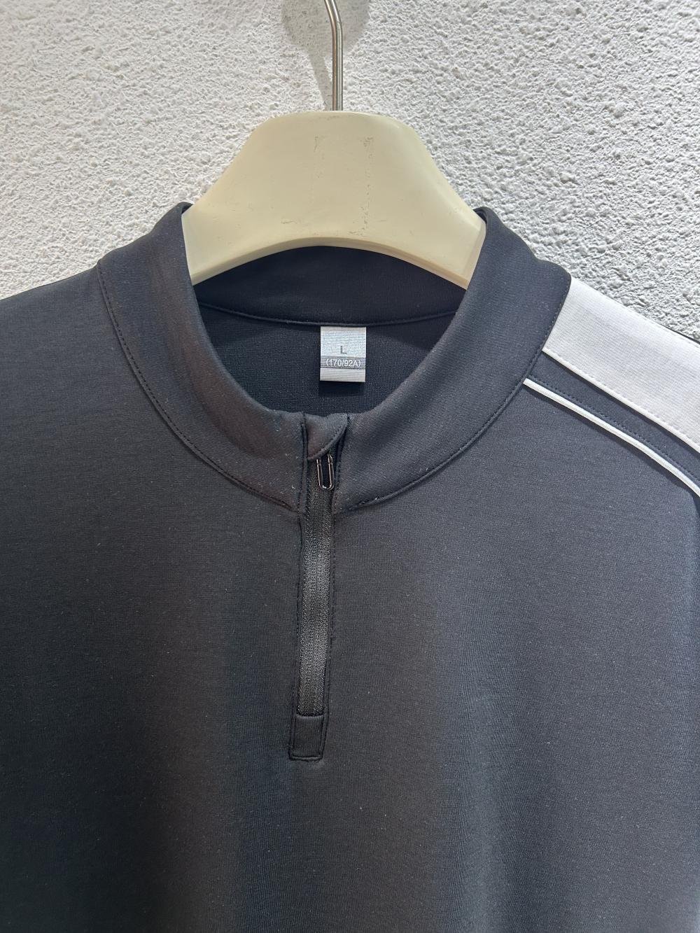 50s Colorblock Half-Zip Stand Collar Tee view 13