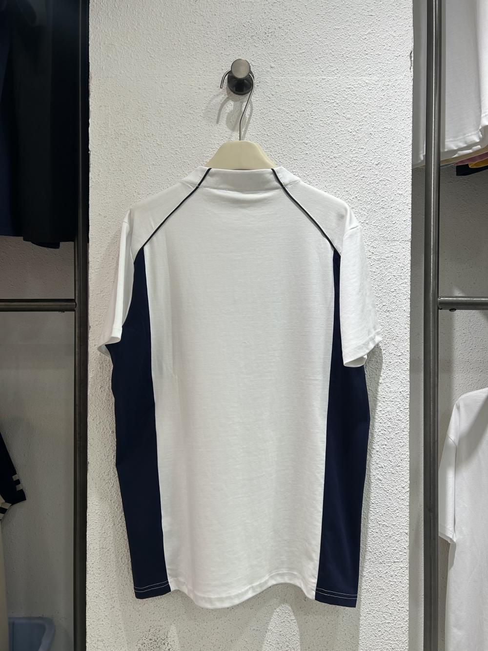 50s Colorblock Front Shoulder Stand Collar Tee view 19