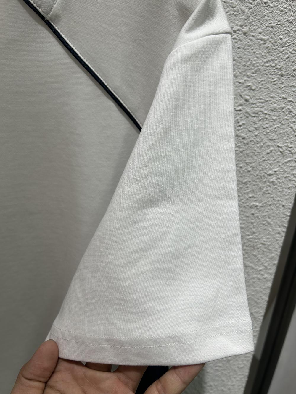 50s Colorblock Front Shoulder Stand Collar Tee view 21